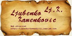 Ljubenko Kamenković vizit kartica